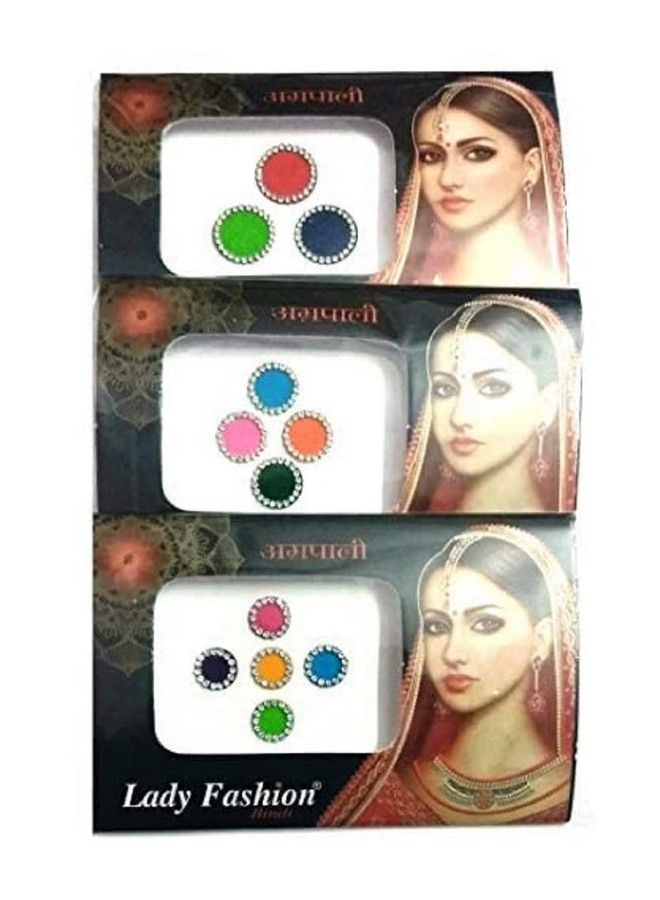 My.Shop Large Bindi With Stone Border For Women (Multi Colour) - Image 3