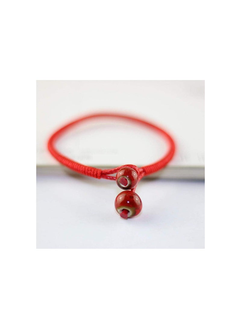 GGOOT Men Women Lucky Ceramic Bead Red String Bracelet Hand Braided Bangle New Released - Image 3