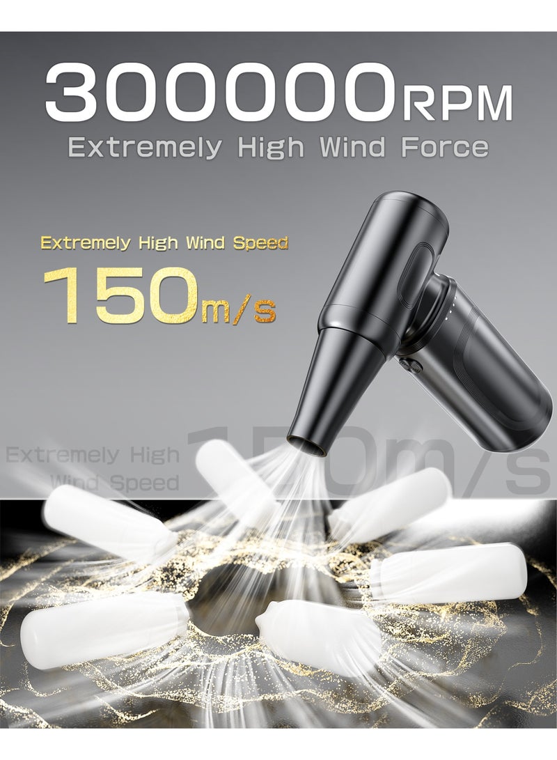 Kingone Electric Air Duster, 7500 mAh Brushless Motor Car Wash, 4 Levels of Air Flow Adjustment, 180000 RPM, Super Strong, USB-C Rechargeable, Strongest Blower, Overwhelming 70m/s Wind Speed - Image 2