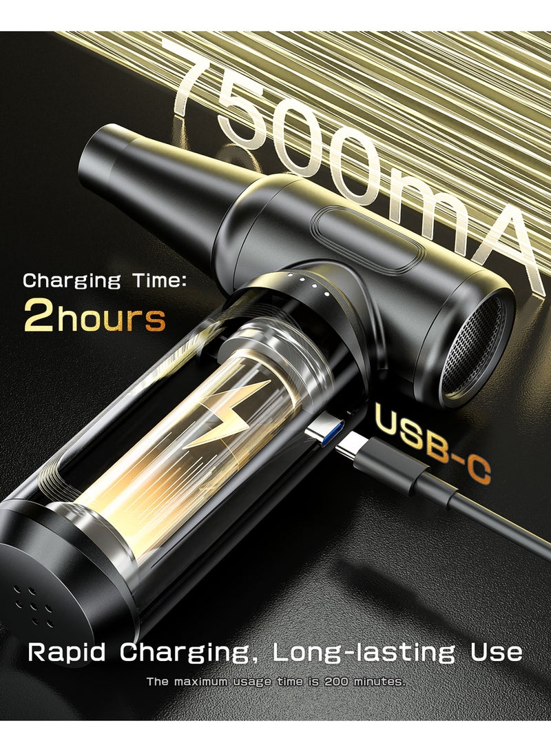 Kingone Electric Air Duster, 7500 mAh Brushless Motor Car Wash, 4 Levels of Air Flow Adjustment, 180000 RPM, Super Strong, USB-C Rechargeable, Strongest Blower, Overwhelming 70m/s Wind Speed - Image 4