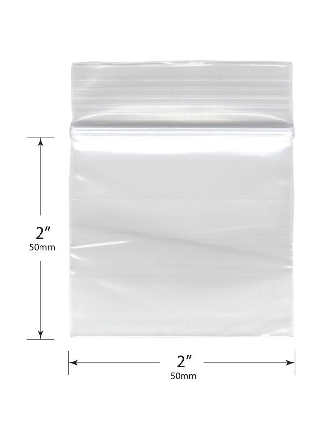 Plymor Zipper Reclosable Plastic Bags, 2 Mil, 2" x 2" (Pack of 100) - Image 2