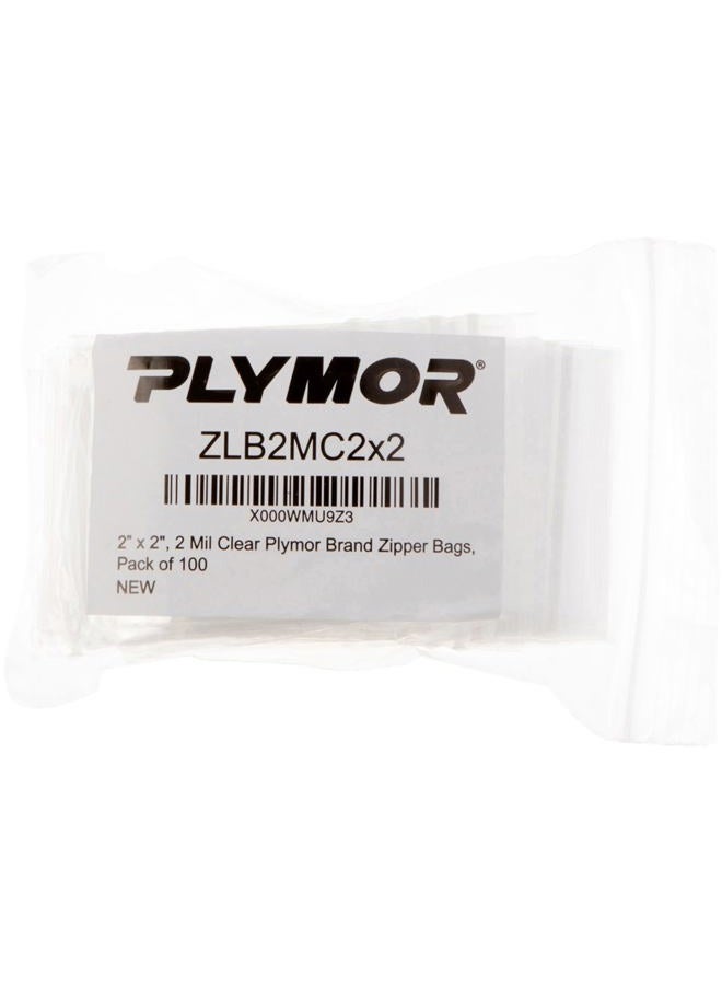 Plymor Zipper Reclosable Plastic Bags, 2 Mil, 2" x 2" (Pack of 100) - Image 5