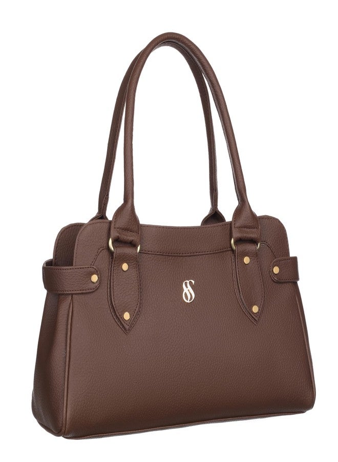 Fostelo Women's Jessy Stylish Satchel Tote Handbag for Women | Ladies Purse | Stylish Shoulder Bag | Gift For Women | Brown - Image 1