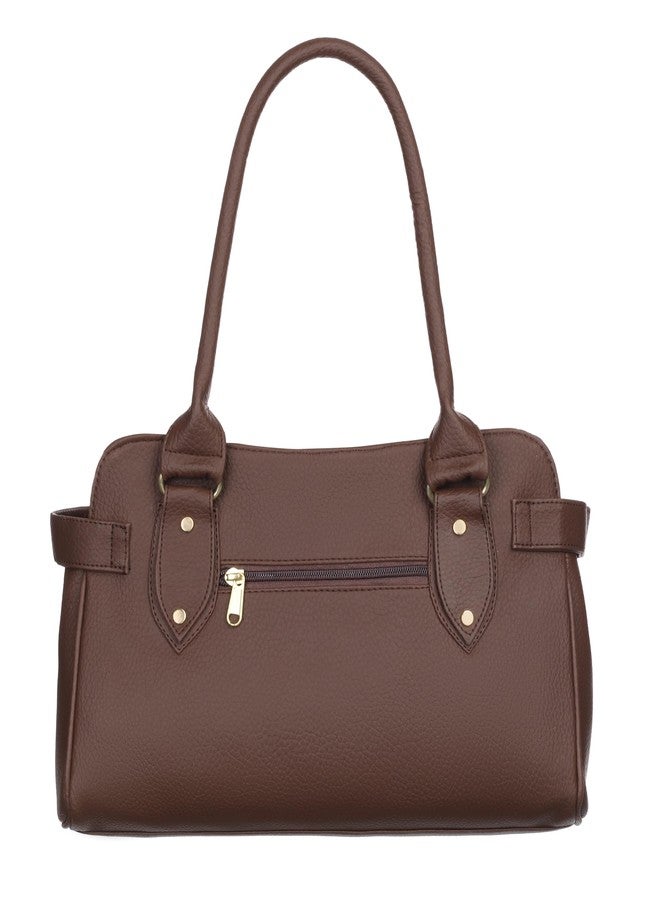 Fostelo Women's Jessy Stylish Satchel Tote Handbag for Women | Ladies Purse | Stylish Shoulder Bag | Gift For Women | Brown - Image 4