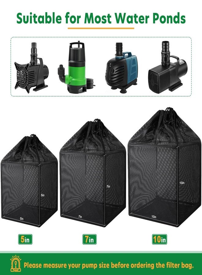 Hecaty Pump Barrier Bag, Pond Filter Bag, Anti-Clogging Cube Filter Box, Black Media Bag Pump Mesh Bag for Outdoor Water Fish Ponds(7 inch) - Image 4
