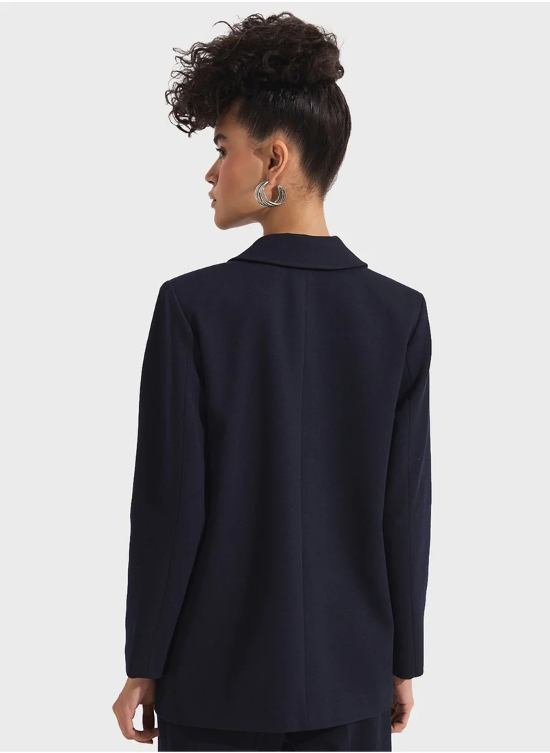 JUNE Pocket Detail Button Detail Jacket