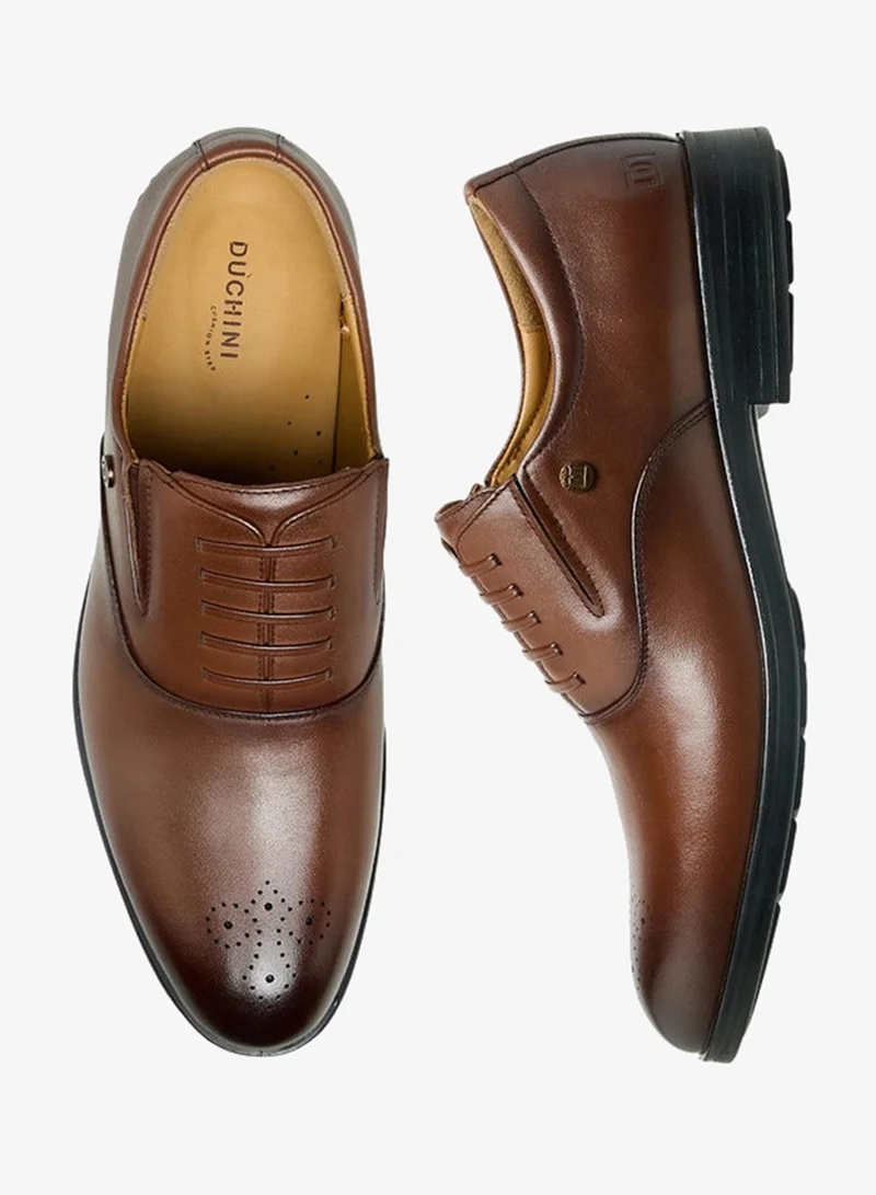 DUCHINI Men Slip-On Leather Oxford Shoes