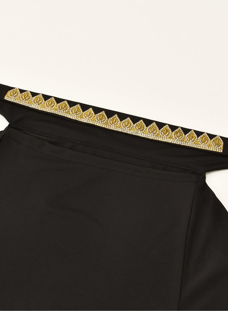 One Piece Head Cover Hijab with Veil with Chain Saudi Niqab In Breathable Scarf  - Image 4
