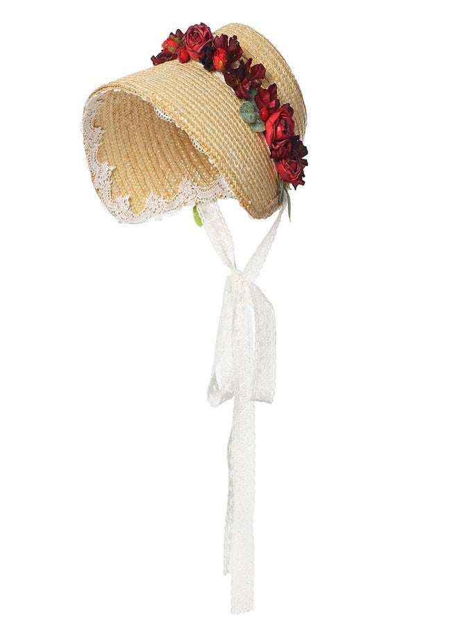 CAMDOM Women Tea Party Sun Hat Wide Brim Hat Roll up Cap Beach Hats Party Fancy Dress Accessories - Image 2