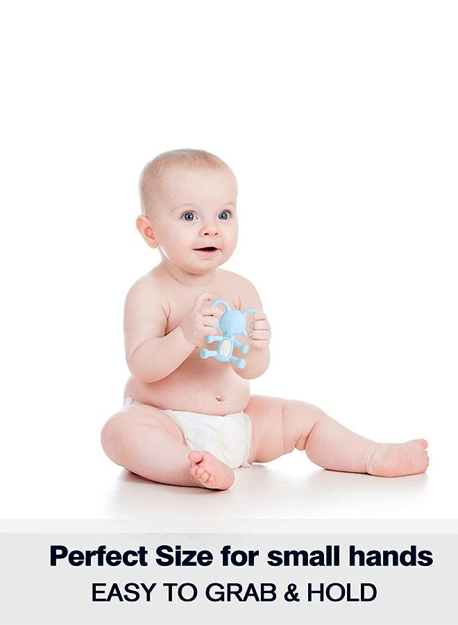 BAYBEE Elephant Silicone Teether For Baby Bpa Free Food Grade Silicone Teether For Babies To Soothe Their Gums Easy To Grasp Chewing Toy Teething Toys Baby Teether For 6 To 12 Months Baby Infant Blue - Image 2