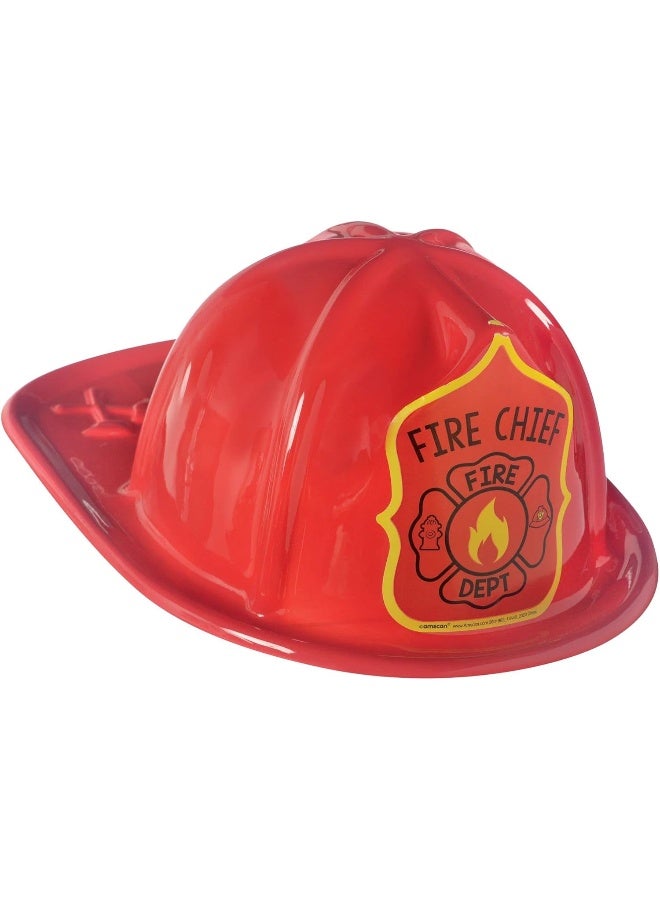 Amscan Children's Fireman Plastic Hat | Red | 1 Pc.