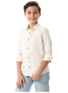 Andora Printed Shirt For Boys - Off White , Red & Navy Blue_Multicolour  - Image 4
