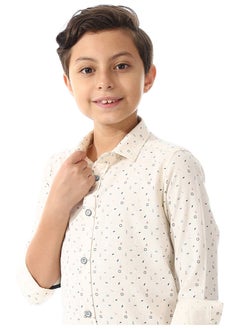 Andora Printed Shirt For Boys - Off White , Red & Navy Blue_Multicolour  - Image 3
