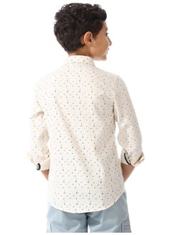 Andora Printed Shirt For Boys - Off White , Red & Navy Blue_Multicolour  - Image 5