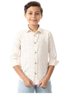 Andora Printed Shirt For Boys - Off White , Red & Navy Blue_Multicolour  - Image 2