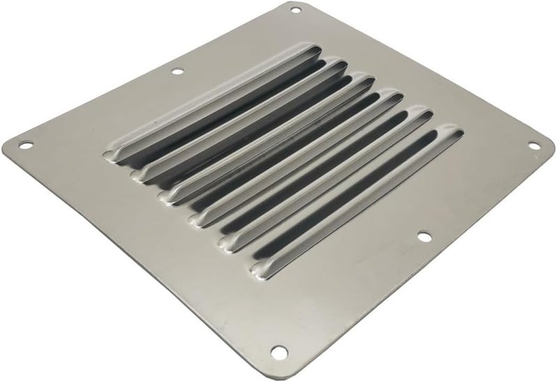 Douzime Boat Cabin Vents Louver Grill Cover Ventilation Louver 4-1/2" X 5" 316 Stainless Steel Stamped Air Venting Panel Cover 2 Pack - Image 4