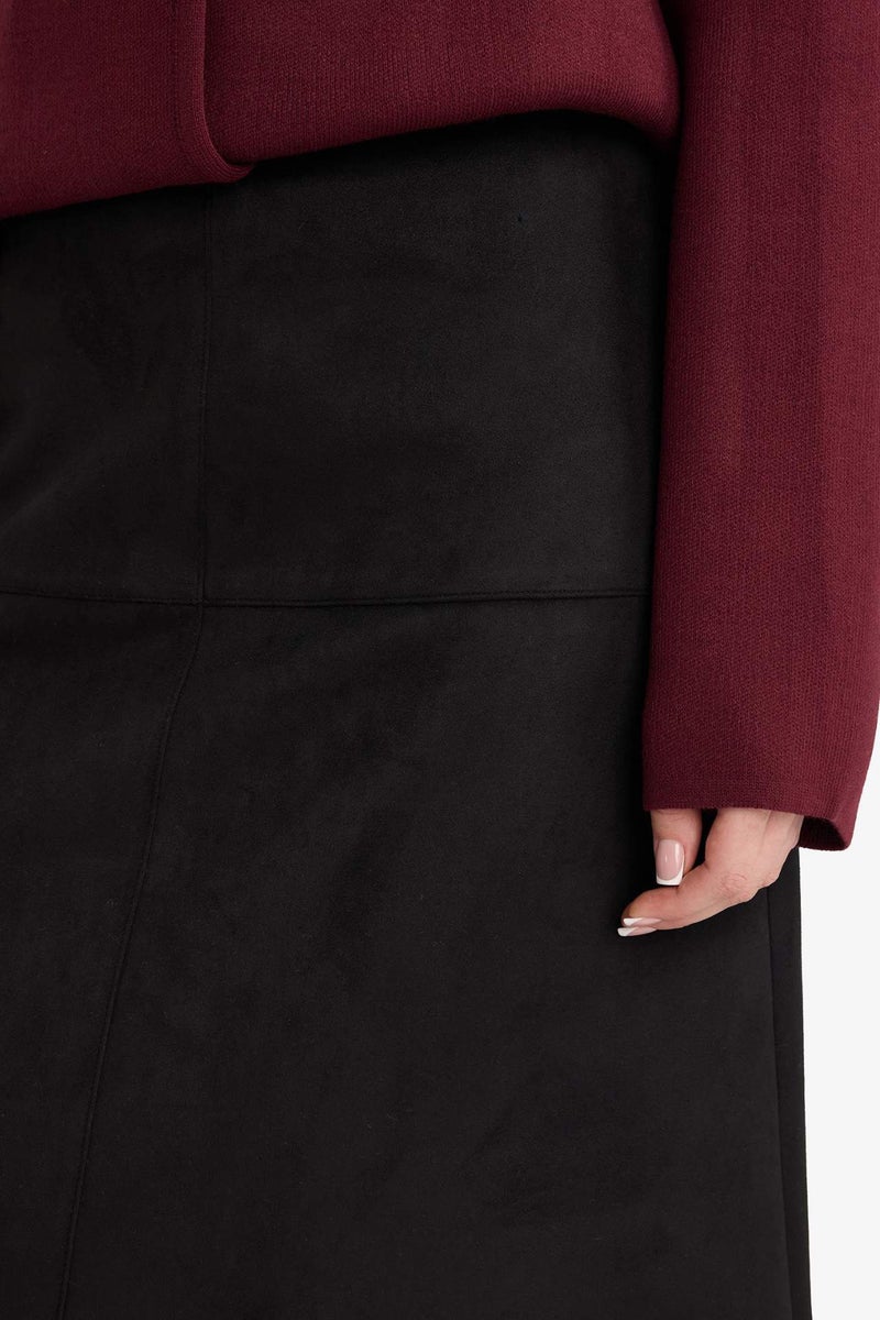 DeFacto A Cut Suede Skirt - Image 3