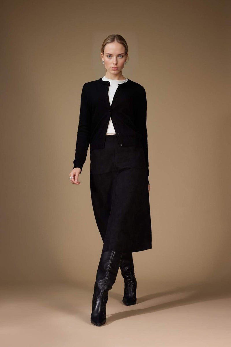 DeFacto A Cut Suede Skirt - Image 1