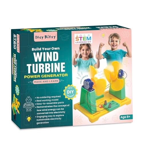 itsy-bitsy Itsy Bitsy DIY STEM Learning Kit Build Your Own Wind Turbine Power Generator | Engineering Project Kit | Science Experiment Kit for Kids 8-10-12-14 Years | Best Gift for Boys & Girls - Image 1