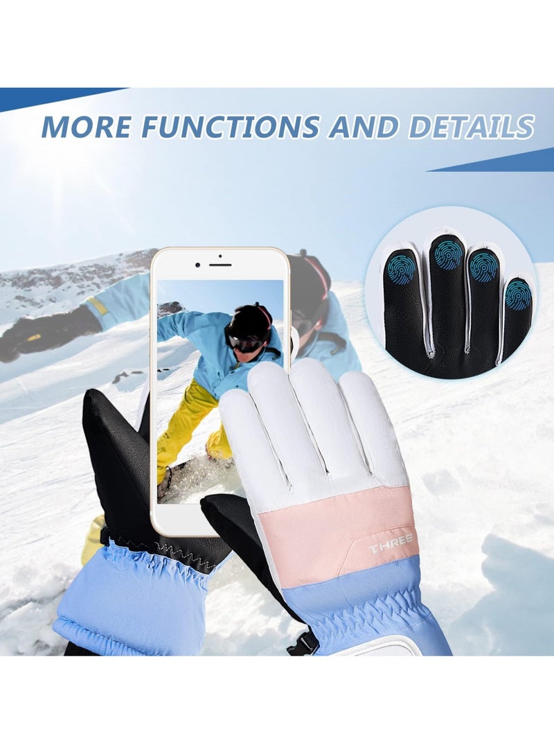 Captaintech Ski Gloves, Winter Gloves Snow Gloves for Cold Weather Snowboard Gloves Waterproof Thermal Gloves Touchscreen - Image 2