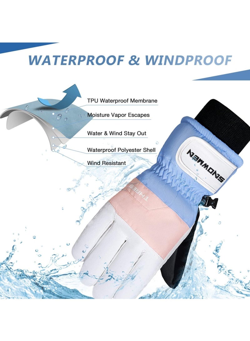 Captaintech Ski Gloves, Winter Gloves Snow Gloves for Cold Weather Snowboard Gloves Waterproof Thermal Gloves Touchscreen - Image 3