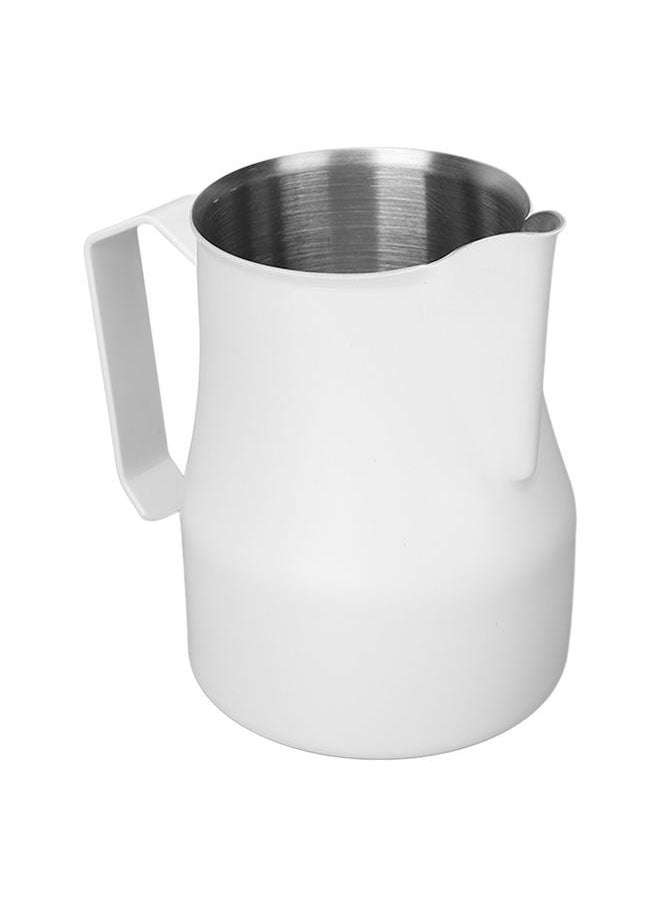 Thoraya Milk Frothing Pitcher Coffee Steaming Pitcher 304 Stainless Steel Coffee Milk Cup Milk Frother Cup Olecranon Type Outlet White 450ML  - Image 3