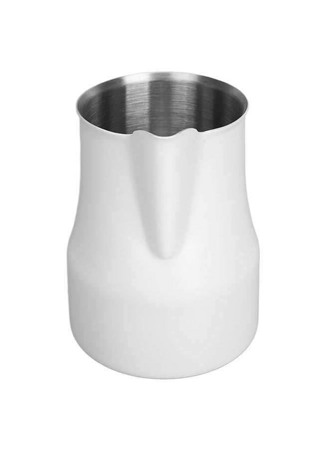 Thoraya Milk Frothing Pitcher Coffee Steaming Pitcher 304 Stainless Steel Coffee Milk Cup Milk Frother Cup Olecranon Type Outlet White 450ML  - Image 2