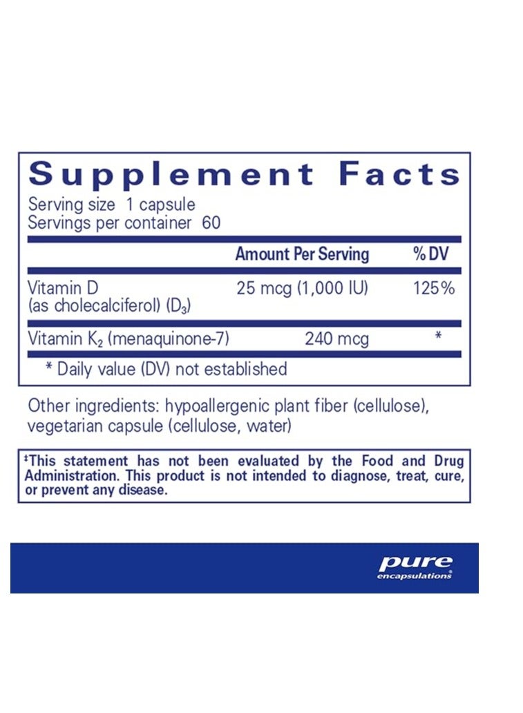 Pure Encapsulations PureHeart K2D supports cardiovascular function 60 Capsules - Image 2