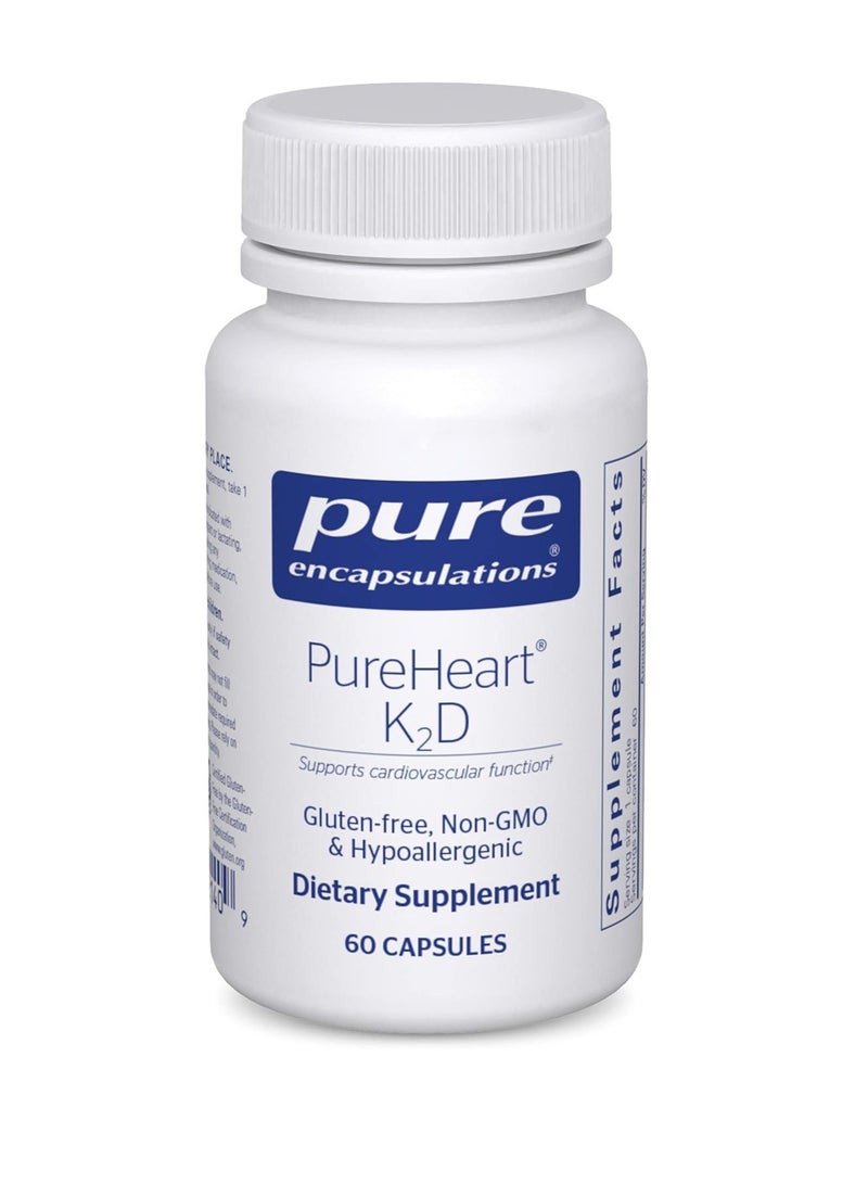 Pure Encapsulations PureHeart K2D supports cardiovascular function 60 Capsules - Image 1