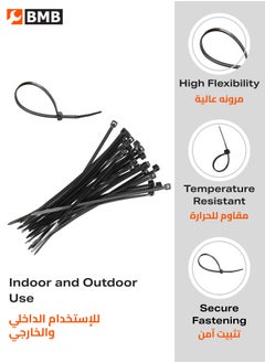 LAWAZIM Cable Tie - 4x100mm, 100 Piece, Black - Black Zip Ties with Self-Locking, UV & Heat Resistance, Nylon Material - Ideal for Electrical, Construction, Garden, and Cable Management  - Image 3