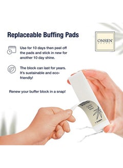 Onsen Secret Nail Buffer Block Replacement Pads 3 Way Buffing Block Smooth Shine Natural Nail Buffing Pads W/ 3 Sides Coarse Soft Silky Nail Buffer Replacement Pads Only 4 Combo Pads 1 Pack  - Image 3