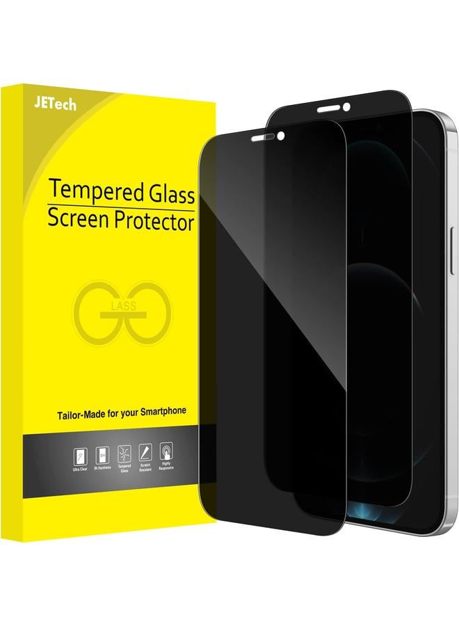 جي تيك واقي شاشة بتغطية كاملة للخصوصية لهاتف آيفون 12 برو ماكس مقاس 6.7 بوصة، طبقة زجاجية مقواة مضادة للتجسس من الحافة إلى الحافة، حافظة صديقة للبيئة، عبوتان - Image 1