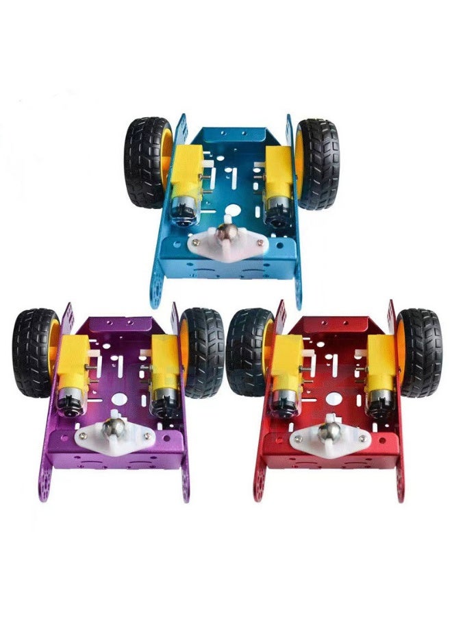 robotgcc Aluminum Alloy Robot Car Chassis Blue 2 Wheel Smart Car Platform DIY Robotics Base Frame for Arduino Robot Car STEM Programming Smart Vehicle Kit - Image 2