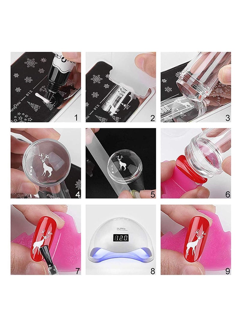 KASTWAVE Nail Art Stamping Templates Manicure Tool Kit 6Pcs Nail Stamping Plates Flower Animal Pattern Manicure Print Tools for DIY Nail Art Designs - Image 4