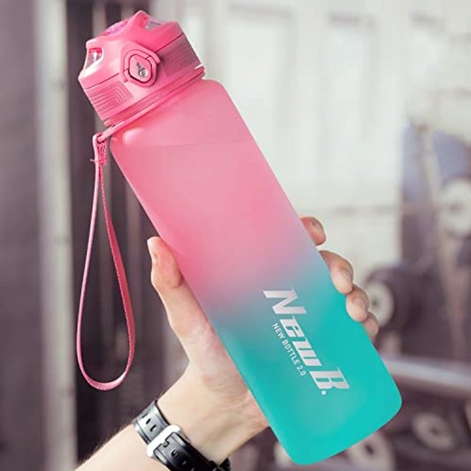 Tycom 1L Leak-Proof Water Bottle, BPA-Free Tritan Gym Bottle with Protein Shaker, Flip Top Lid & Removable Strainer