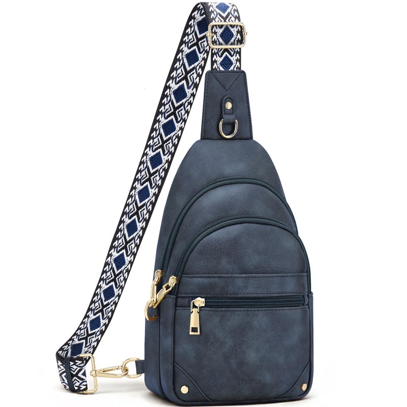 SYTRAH Anti Theft Crossbody Bags for Women, RFID Sling Bag Travel Purse, RFID Cross Body Purses Chest Bag for Travel Navy Blue - Image 1