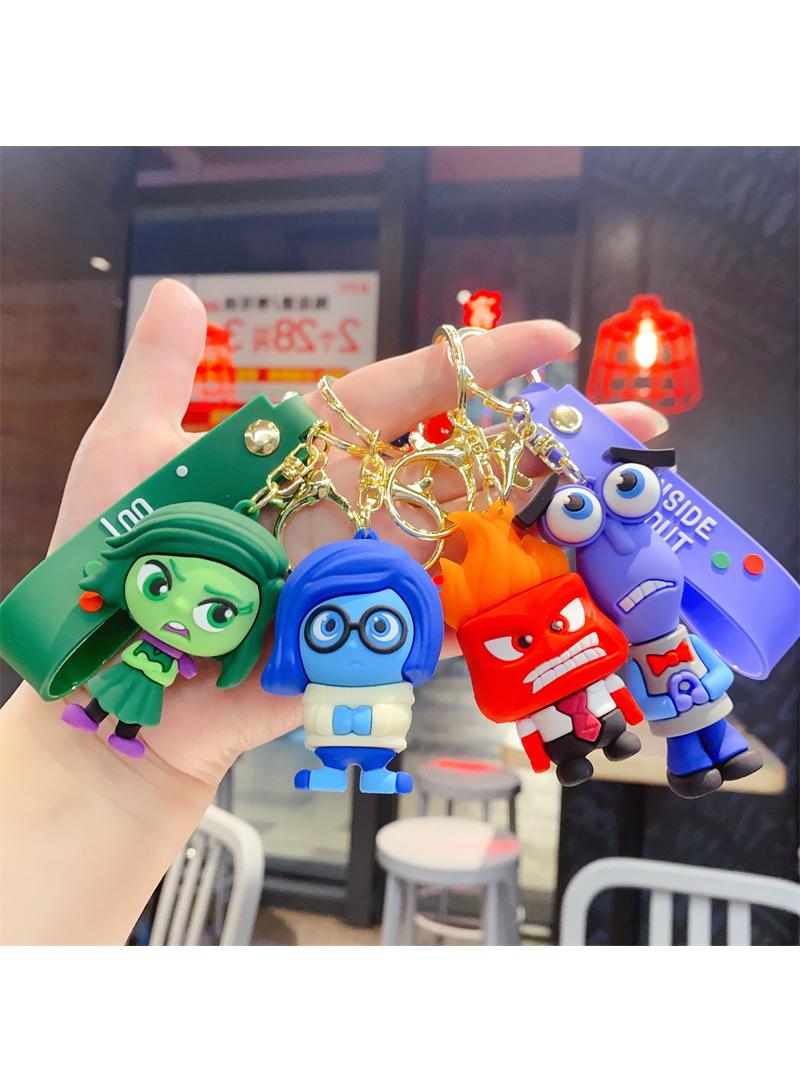 Bluejw Cute  Anime Inside Out 2 Keychain Toy for Game Fans Kids Birthday Gift 4Pcs - Image 1