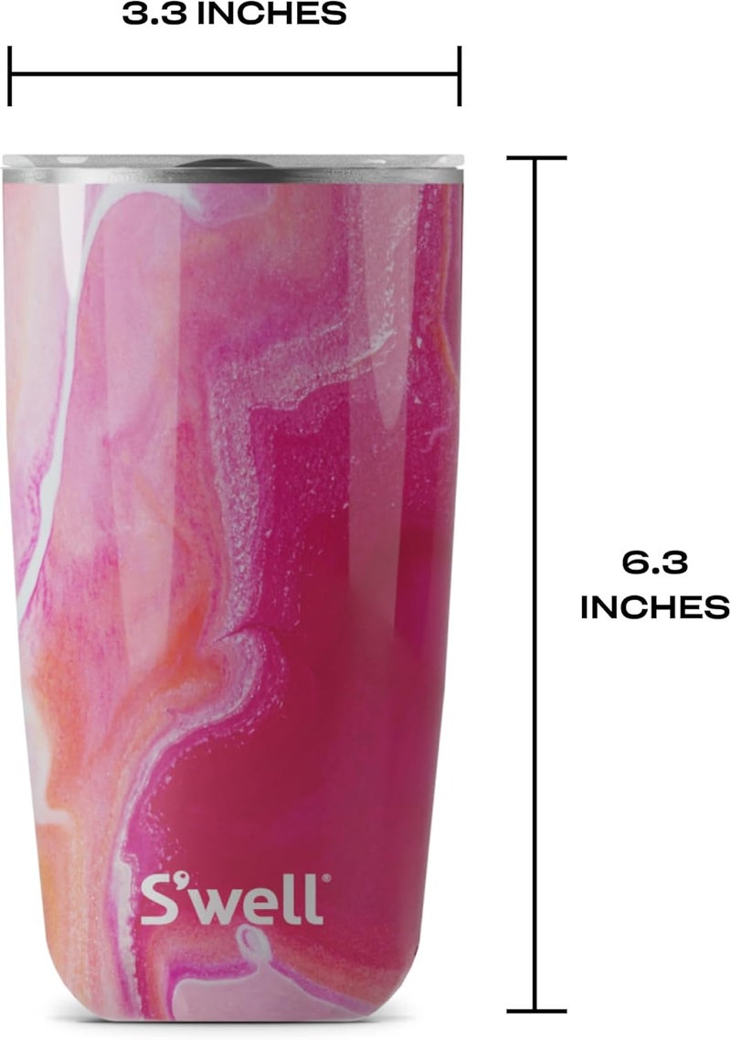 S'well Stainless Steel Tumbler with Slide-Open Lid, 18oz, Rose Agate, Triple Layered Vacuum Insulated Containers Keeps Drinks Cold for 12 Hours and Hot for 4, BPA Free - Image 4