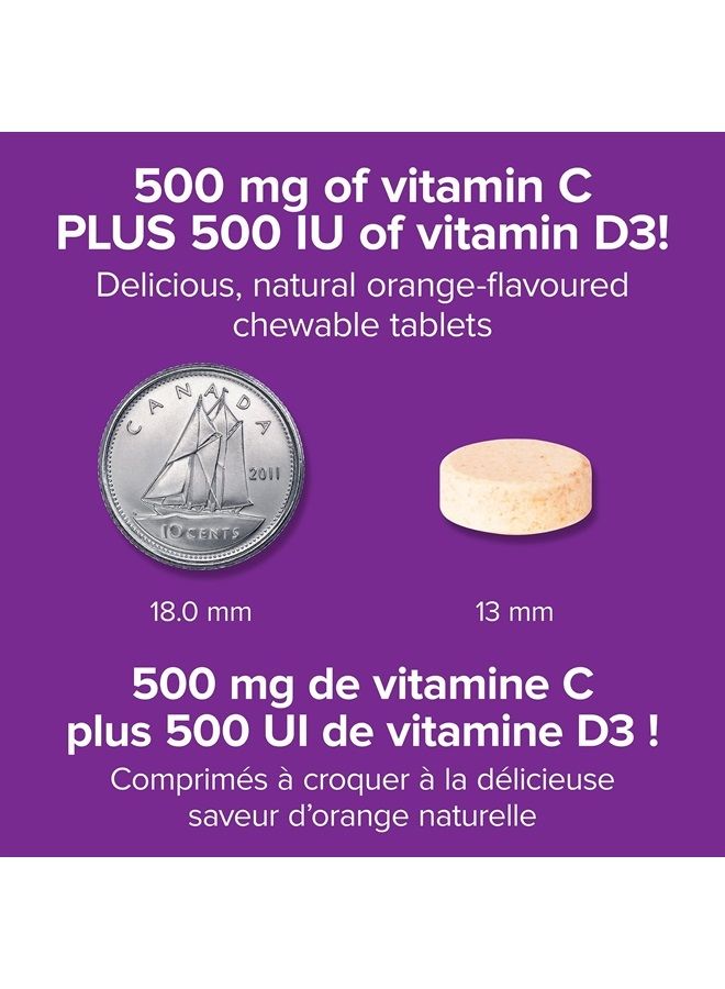 Vitamin C+d3, 500mg/500iu Chewable Orange 200 Count
