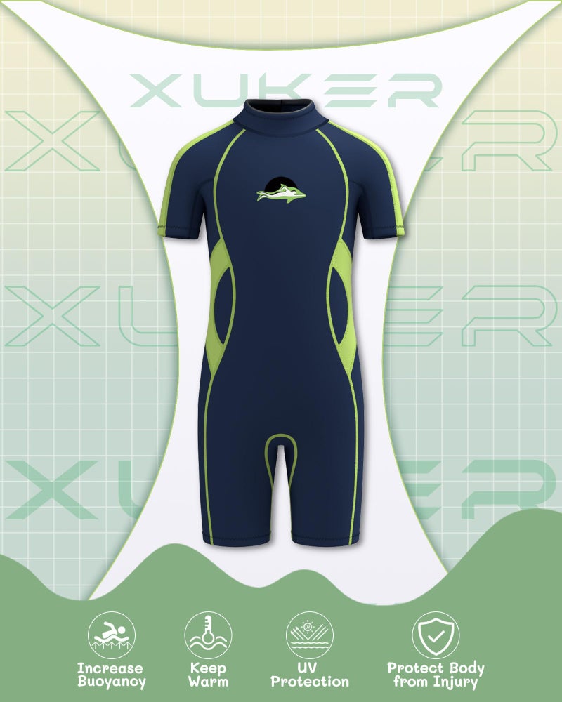 XUKER Kids Wetsuit for Boys Girls Toddlers 3mm Shorty Wet Suit Neoprene Back Zip Thermal Wetsuits for Teens Scuba Dive Swimming Boating Snorkeling - Image 5