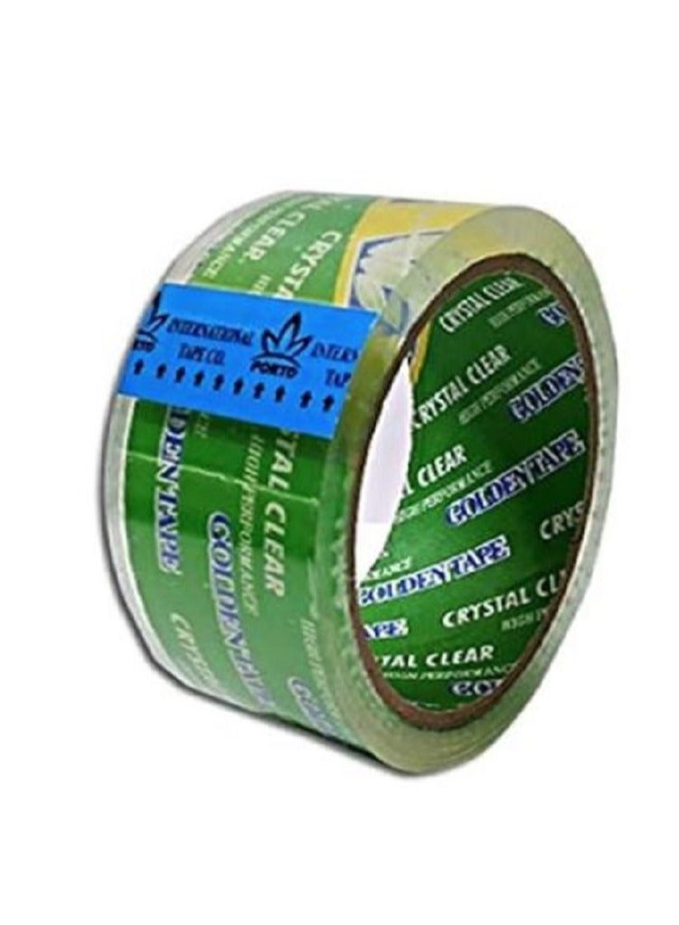 Generic High-performance packaging tape for shipping, moving, office, and carton sealing - clear - 100 meters - 6 pieces - Image 1