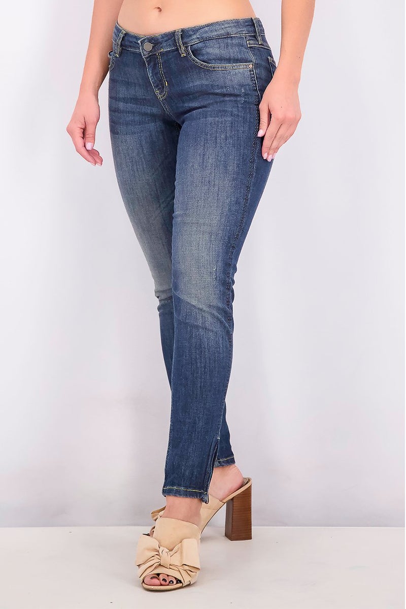 GUESS Women Skinny Fit Non Stretchable Denim Jeans, Blue - Image 3