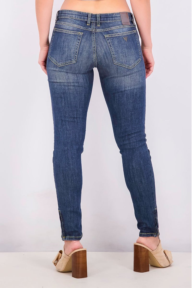 GUESS Women Skinny Fit Non Stretchable Denim Jeans, Blue - Image 4