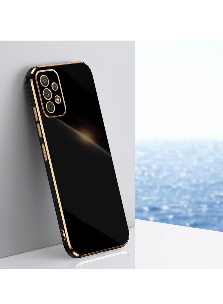 Samsung Galaxy A73 5G Black Mobile Phone Case Cover, Luxury Plating Soft Back Cover, Raised Full Camera Protection - Image 1