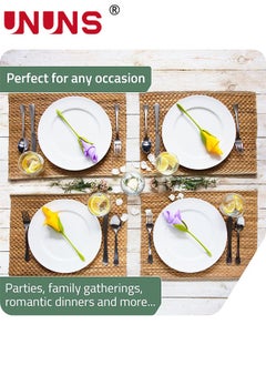 UNUNS Napkin Holders,18pcs Bloom Flowers Floral Green Design For Tables,Green Stemmed Plastic Twist Flower Floral Buds Serviette Holders For Kitchen  - Image 2