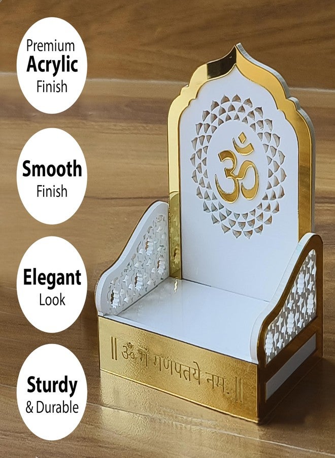SOLOBOLO Acrylic Ganesh Idol for Car Dashboard with Small Temple for Car Dashboard,Ganesh Idol for Office Desk,Ganesha Idol for Gift,Gift for Housewarming Ceremony (Singhasan Only),5.6 Cm,7.6 Cm - Image 5