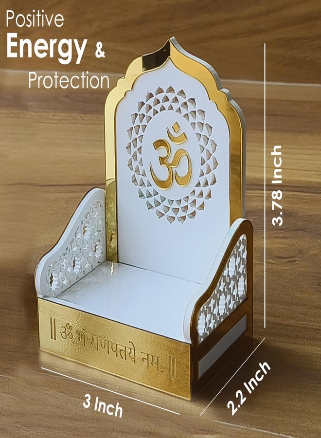 SOLOBOLO Acrylic Ganesh Idol for Car Dashboard with Small Temple for Car Dashboard,Ganesh Idol for Office Desk,Ganesha Idol for Gift,Gift for Housewarming Ceremony (Singhasan Only),5.6 Cm,7.6 Cm - Image 3