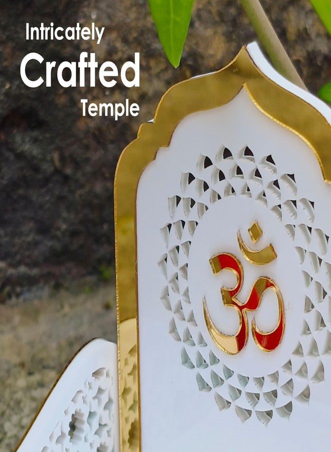SOLOBOLO Acrylic Ganesh Idol for Car Dashboard with Small Temple for Car Dashboard,Ganesh Idol for Office Desk,Ganesha Idol for Gift,Gift for Housewarming Ceremony (Singhasan Only),5.6 Cm,7.6 Cm - Image 4