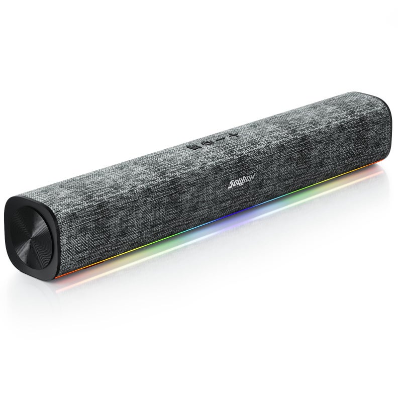 SOULION Bluetooth Computer Speakers with Dynamic LED Light USB Plug Play PC Speakers with Switch Button Clearly Sound Soundbar for Desktop Laptop Monitor MGUSBC to USB Adapter Included - Image 2