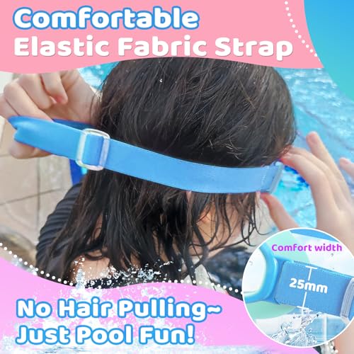 Vvinca Kids Goggles with Comfort Fabric Strap, Kids Swim Goggles Wide View Anti-Fog/UV No Leaking Swimming Goggles for 3-14 - Image 4